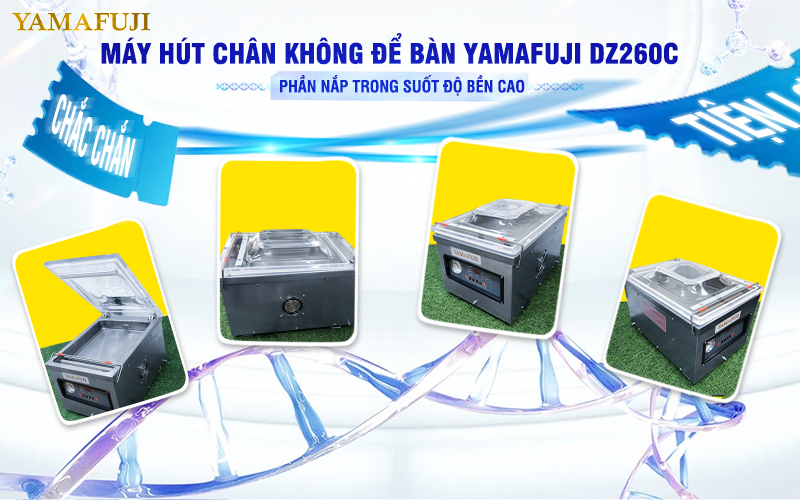 THiết kế phần nắp trong suốt  máy hút chân không để bàn Yamafuji DZ260C