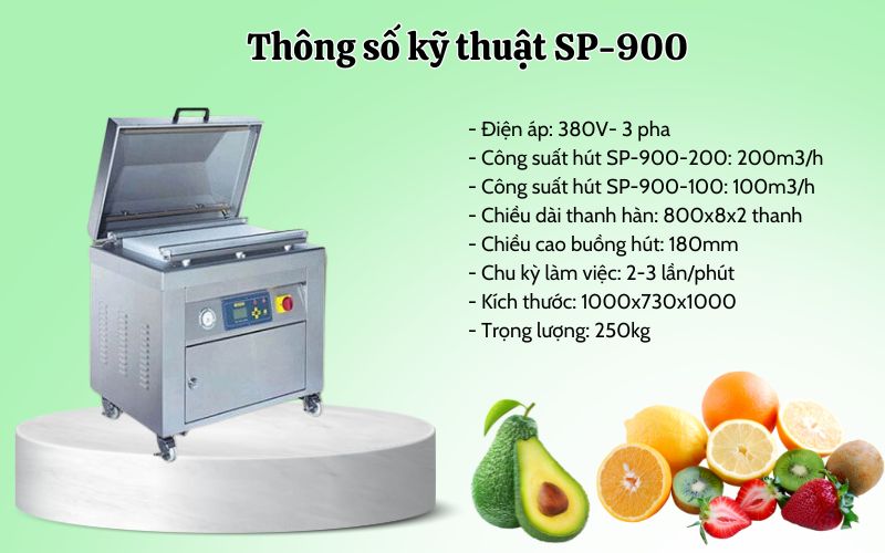 Thông số kỹ thuật của máy hút chân không SP-900