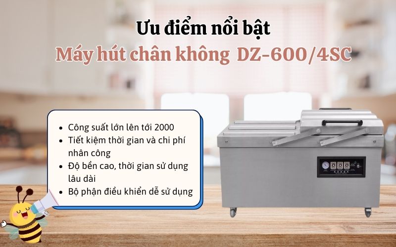 Ưu điểm nổi bật của máy hút chân không DZ-600-4SC