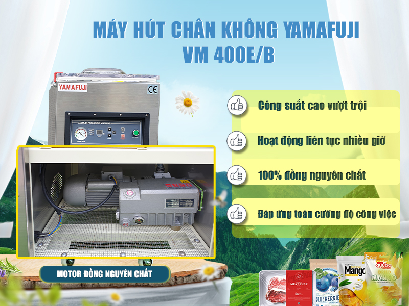 Yamafuji nâng cấp motor máy ép chân không