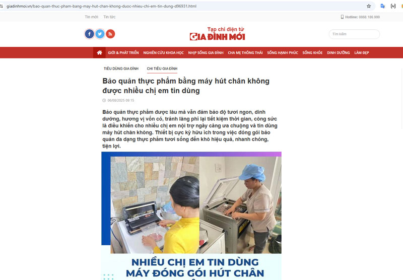 giadinhmoi.vn|Bảo quản thực phẩm bằng máy hút chân không được nhiều chị em tin dùng