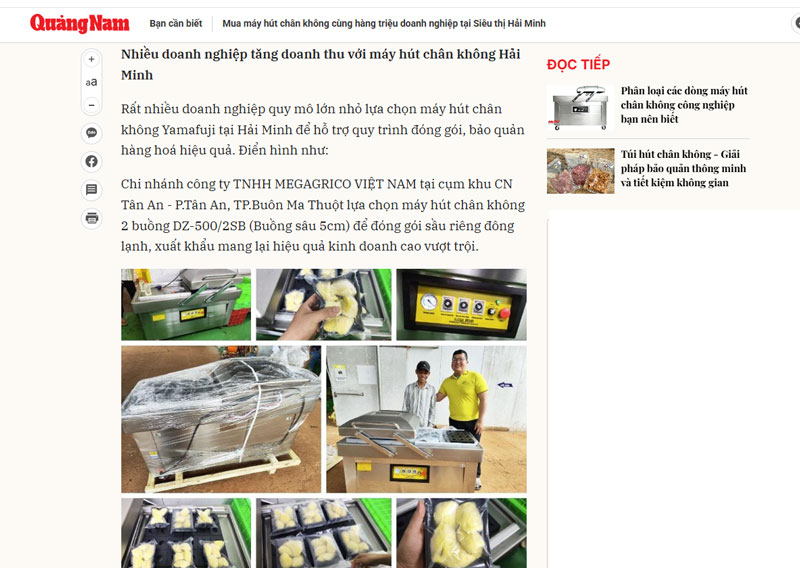 Máy hút chân không Hải Minh lựa chọn của hàng triệu doanh nghiệp