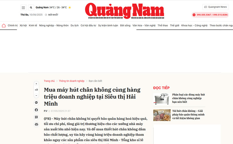 Mua máy hút chân không cùng hàng triệu doanh nghiệp tại Siêu thị Hải Minh