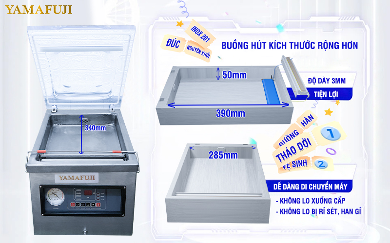 buồng hút máy hút chân không Yamafuji DZ260C