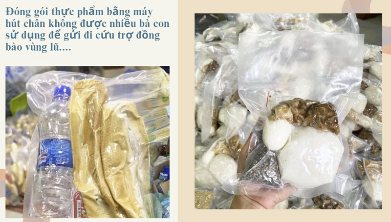 Thực phẩm cứu trợ được hút chân không để bảo quản lâu hơn