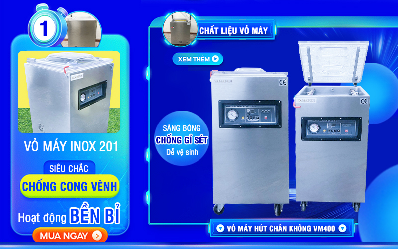 Máy hút chân không Yamafuji VM400CB (inox 304)