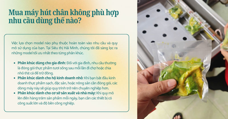 Mua máy hút chân không phù hợp nhu cầu dùng thế nào?