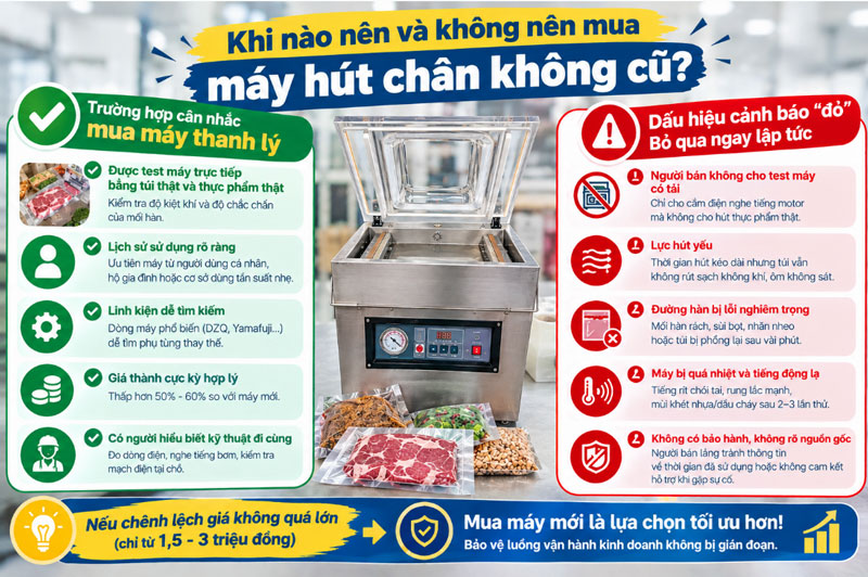 Khi nào nên và không nên mua máy hút chân không cũ?