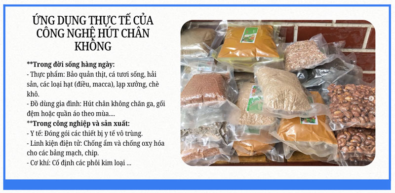 Ứng dụng thực tế của công nghệ hút chân không