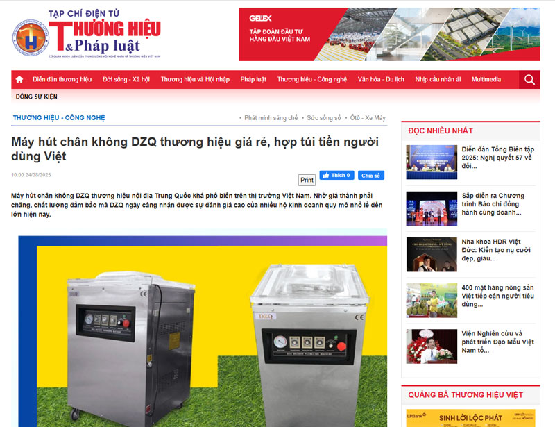 Máy hút chân không DZQ thương hiệu giá rẻ, hợp túi tiền người dùng Việt