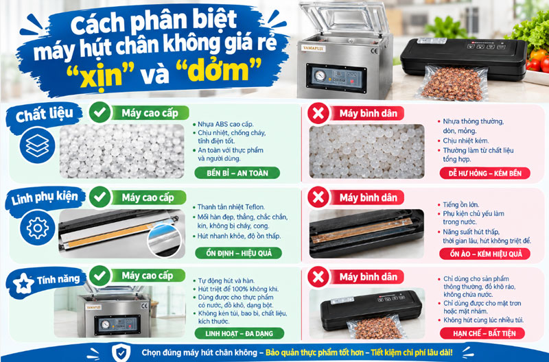 Cách phân biệt máy hút chân không giá rẻ “xịn” và “dởm”