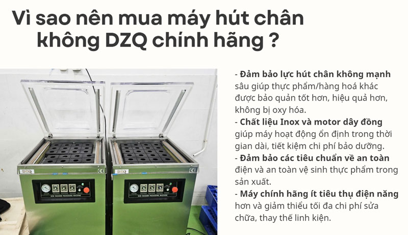 Vì sao nên mua máy hút chân không DZQ chính hãng?