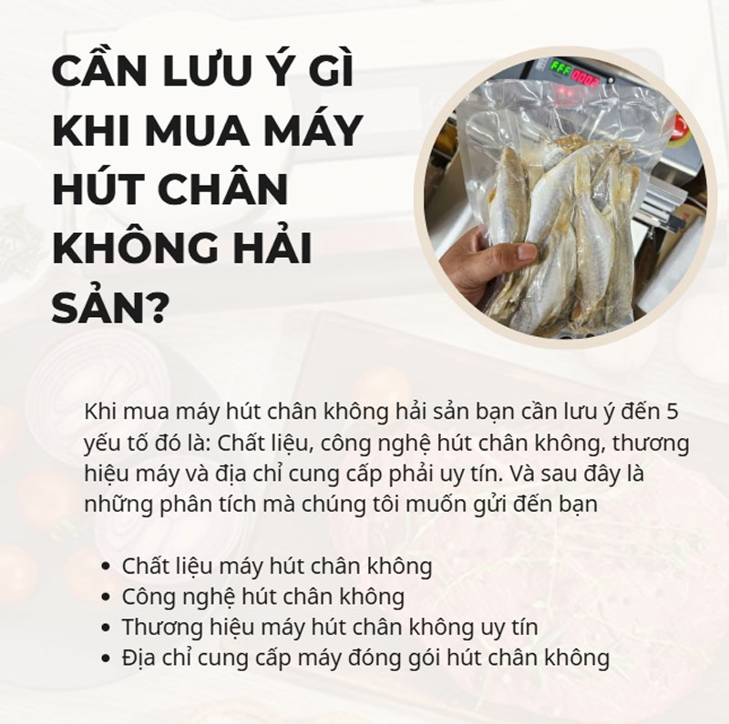 Mua Máy Hút Chân Không Hải Sản Cần Lưu Ý Gì?