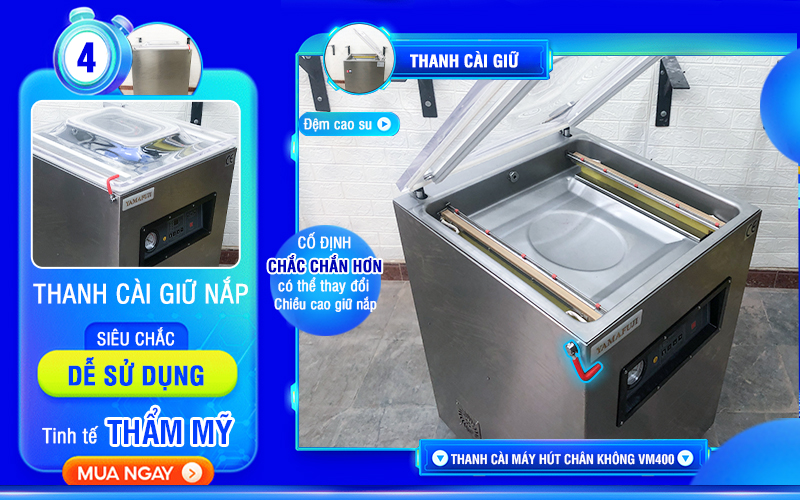 thanh cài Máy hút chân không Yamafuji VM400CB (inox 304)