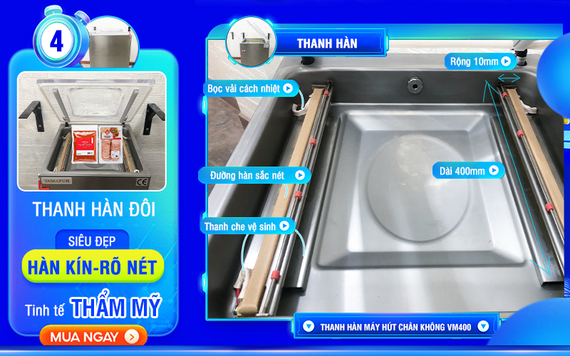 thanh hàn Máy hút chân không Yamafuji VM400CB (inox 304)