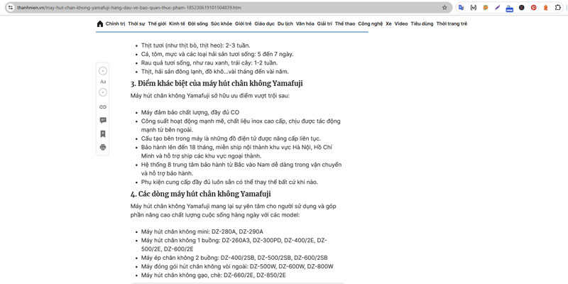 Thanhnien.vn - Máy hút chân không Yamafuji cung cấp giải pháp bảo quản chân không hiệu quả