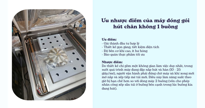 Ưu nhược điểm của máy đóng gói hút chân không 1 buồng