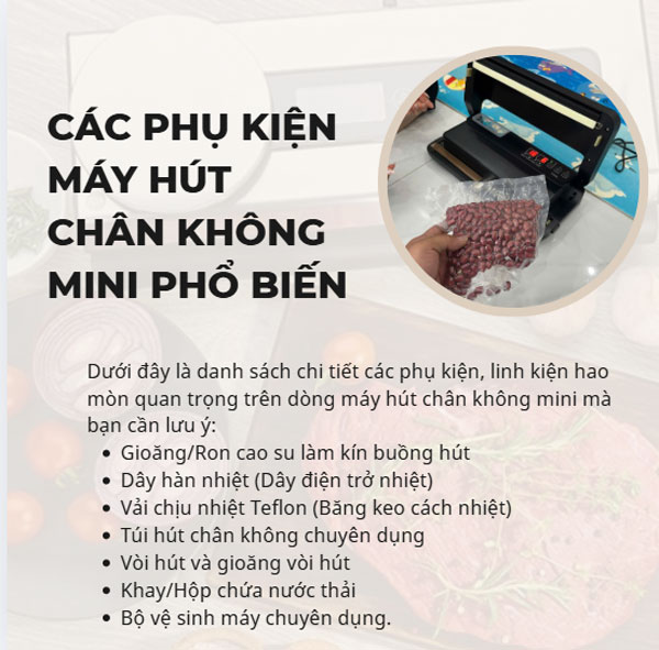 Top các phụ kiện máy hút chân không mini phổ biến