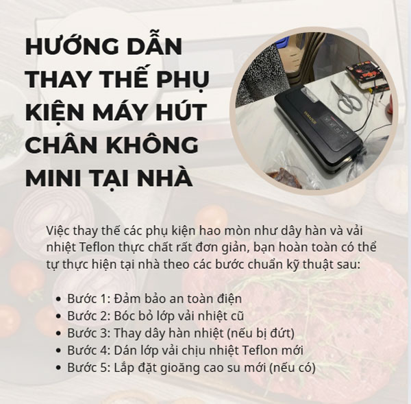 Hướng dẫn thay thế phụ kiện máy hút chân không mini tại nhà
