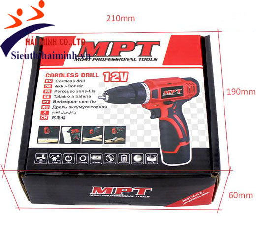 Máy khoan pin MCDT1213B1 có kích thước hộp nhỏ gọn