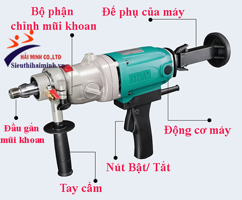 Cấu tạo máy khoan rút lõi bê tông DCA AZZ 190