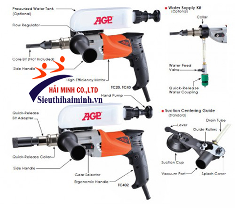 Máy khoan rút lõi gạch AGP TC402