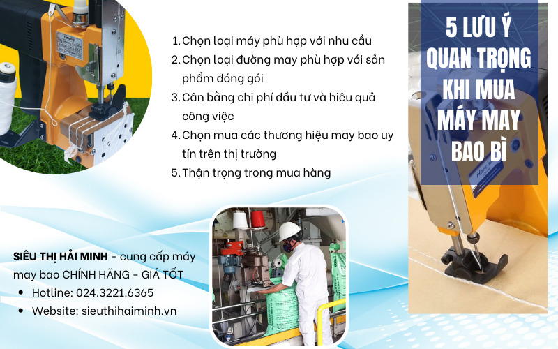 5 lưu ý quan trọng khi mua máy may bao bì