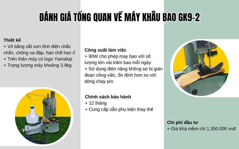 Đánh giá tổng quan về máy khâu bao GK9-2