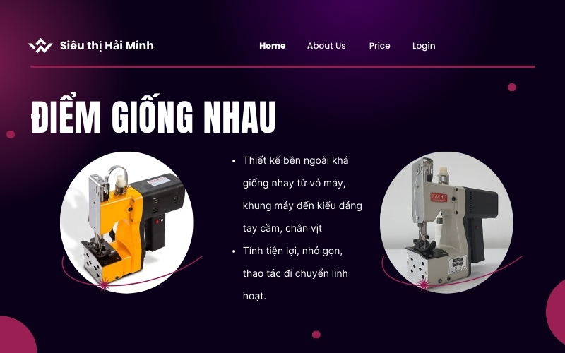 Điểm giống nhau giữa máy khâu bao Kachi và TMD