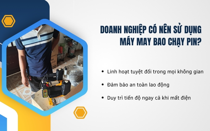 Doanh nghiệp có nên sử dụng máy may bao chạy pin?