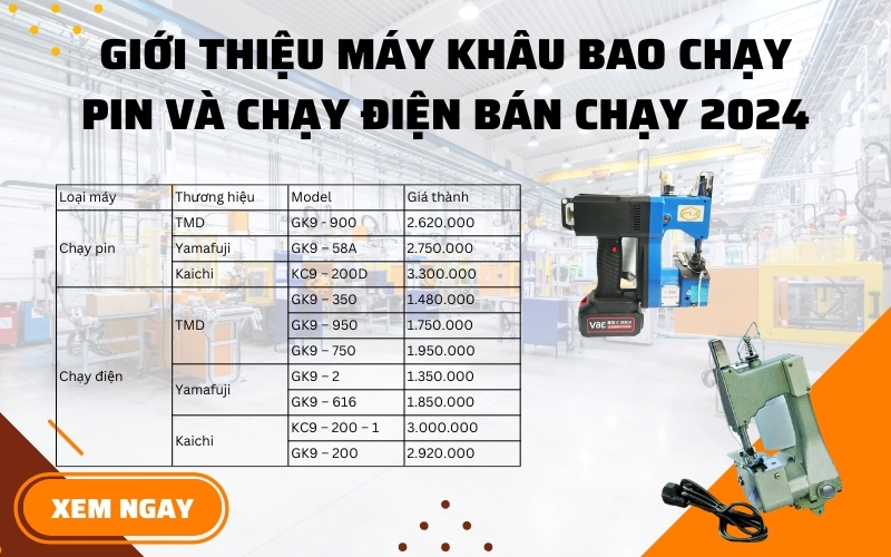 Giới thiệu máy khâu bao chạy pin và chạy điện bán chạy 2024