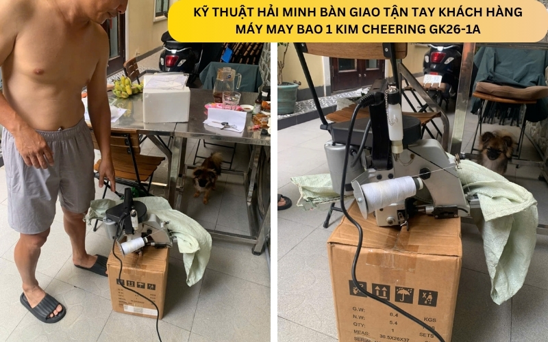 Kỹ thuật Hải Minh bàn giao Máy may bao 1 kim Cheering GK26-1A