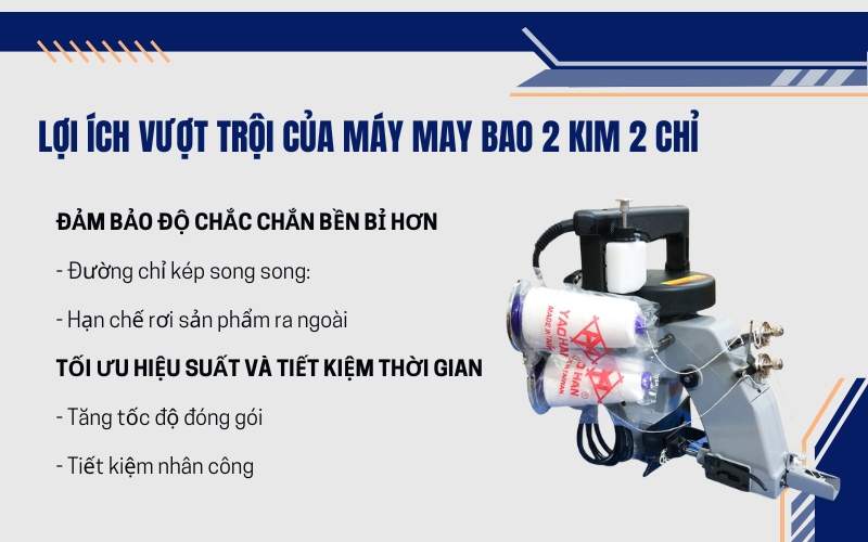 Lợi ích vượt trội của máy may bao 2 kim 2 chỉ