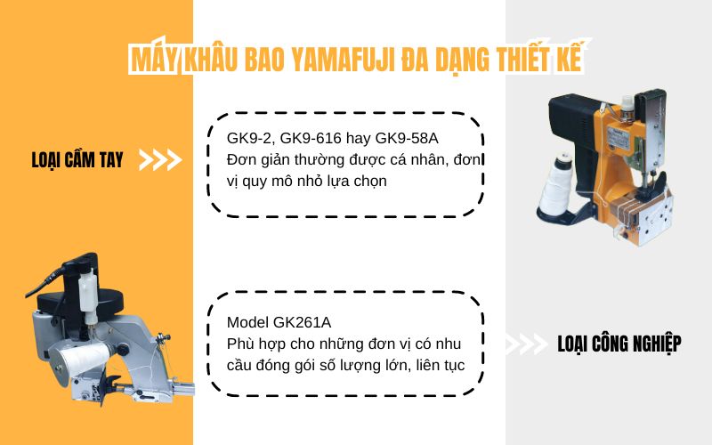 Máy khâu bao Yamafuji đa dạng thiết kế