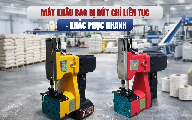 Máy khâu bao bị đứt chỉ liên tục - khắc phục nhanh
