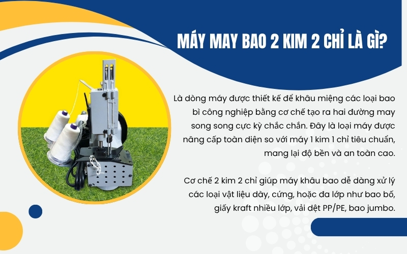Máy may bao 2 kim 2 chỉ là gì?