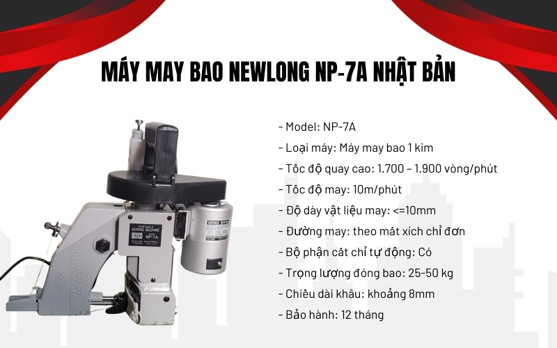 Máy may bao NewLong NP-7A Nhật Bản