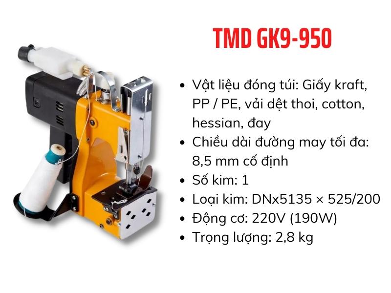 Máy may bao TMD GK9-950 (có bình dầu)