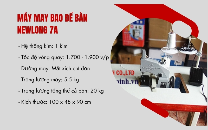 Máy may bao để bàn Newlong 7A