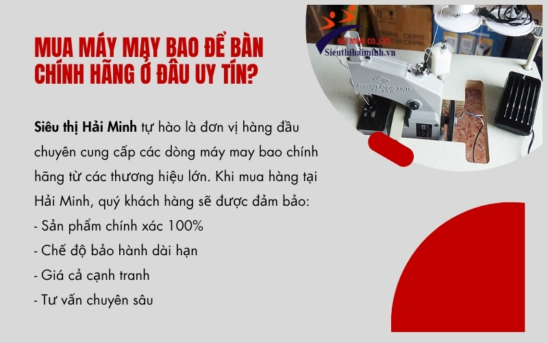 Mua máy may bao để bàn chính hãng ở đâu uy tín?