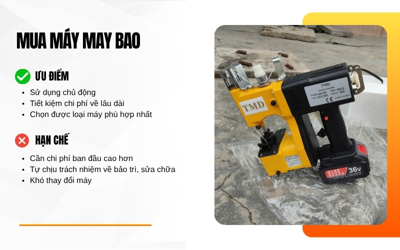 Mua máy may bao – Ưu điểm hạn chế