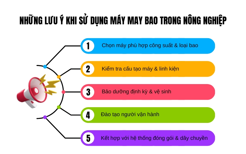 Những lưu ý khi sử dụng máy may bao trong nông nghiệp