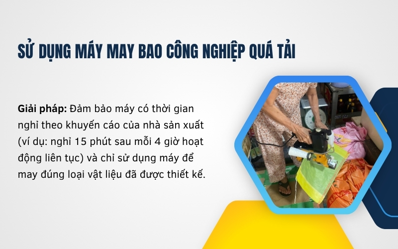 Sử dụng máy may bao công nghiệp quá tải