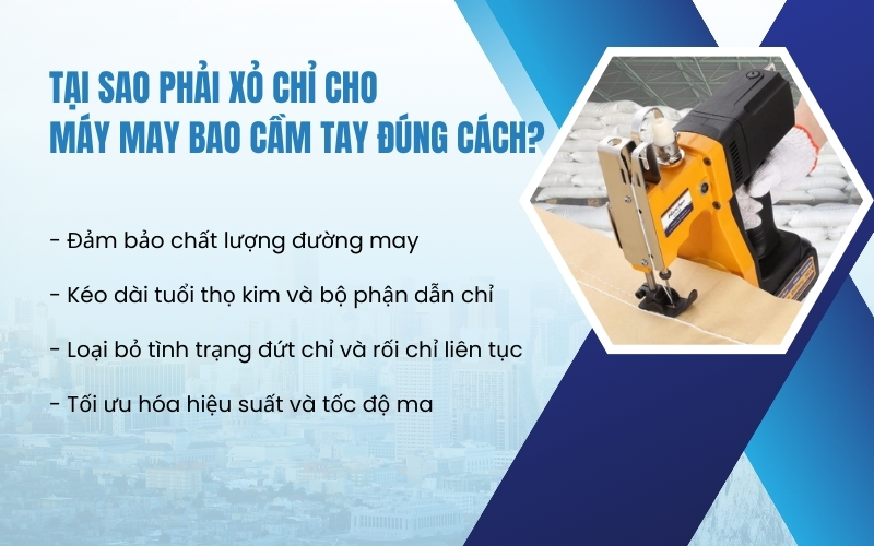 Tại sao phải xỏ chỉ cho máy may bao cầm tay đúng cách?