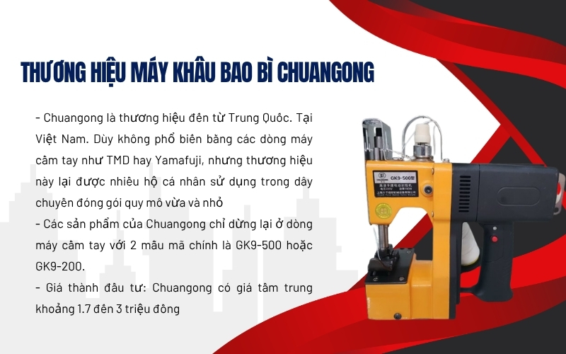 Thương hiệu máy khâu bao bì Chuangong