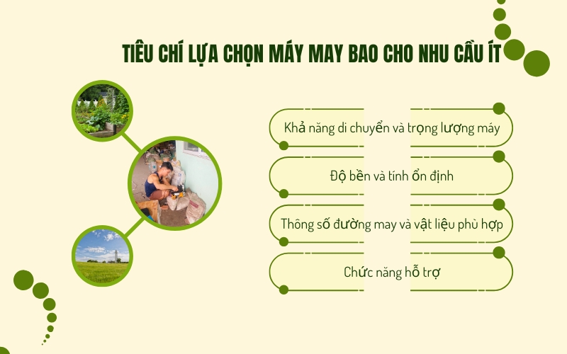 Tiêu chí lựa chọn máy may bao cho nhu cầu ít