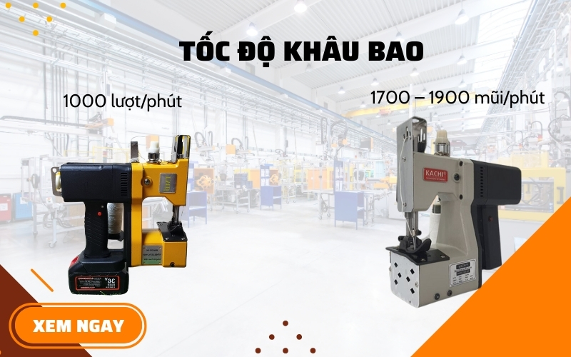 Tốc độ giữa máy khâu bao chạy pin và chạy điện