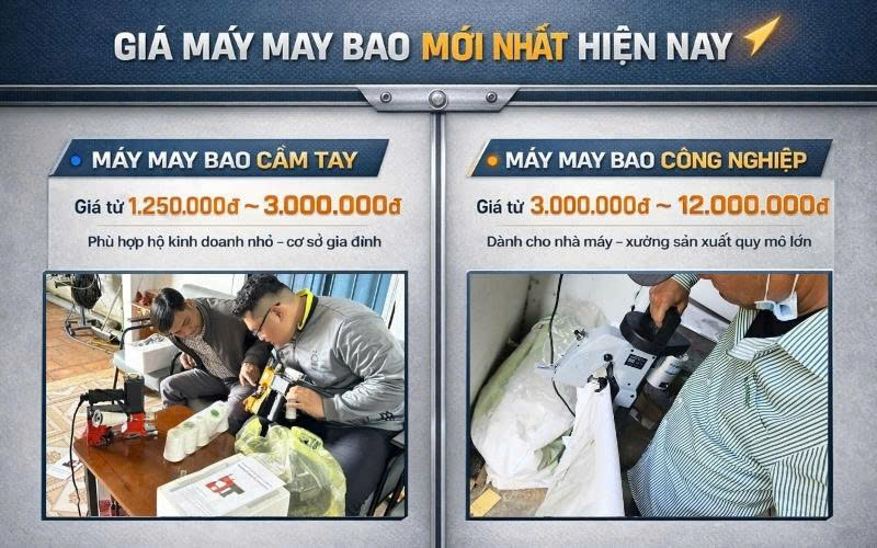 Tổng hợp bảng giá máy may miệng bao mới nhất năm