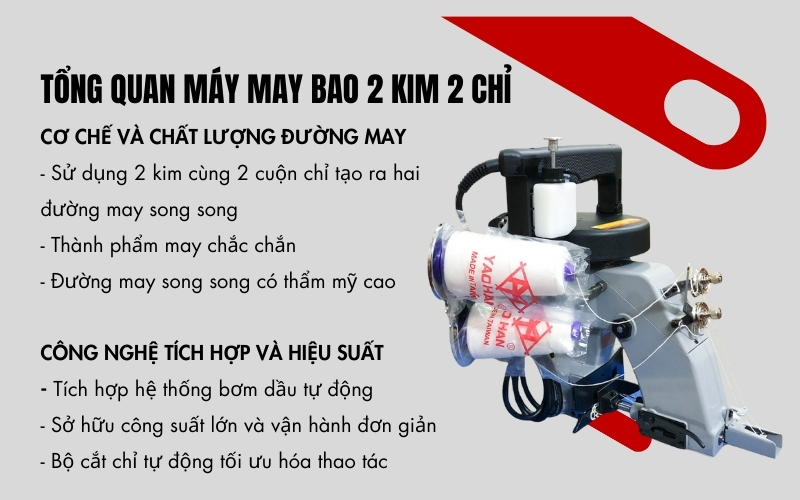 Tổng quan máy may bao 2 kim 2 chỉ