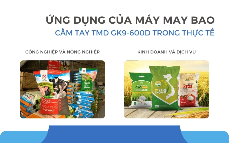 Ứng dụng của Máy may bao cầm tay TMD GK9-600D trong thực tế